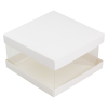Коробка для торта прозрачная 220 x 220 x 120 мм, белая