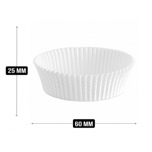 Тарталетки бумажные белые, 60 x 25 мм, 1000 шт